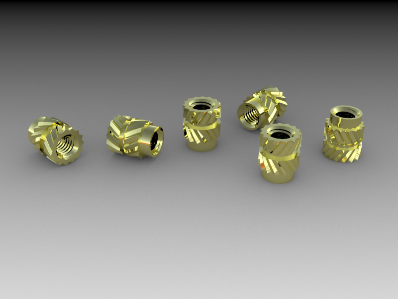 塑料零件嵌件M3螺纹，直径5毫米，高6毫米